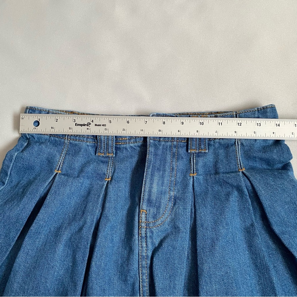 Forever 21 Blue Jean Denim Pleated Miniskirt Small NWT Summer Spring Coquette - Picture 6 of 8